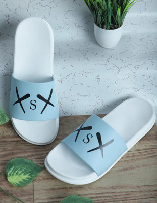 STYLE HEIGHT Men Slides(Blue, Black , 10)