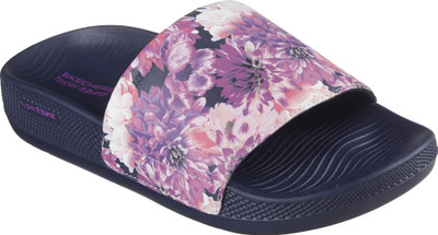 Skechers Women Slides(Blue , 6)