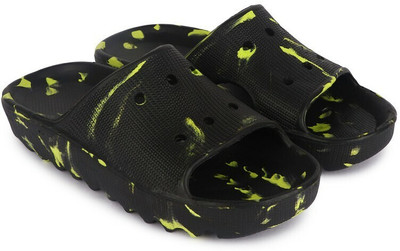 Ambit Men Best Quality Trendy Stylish EVA Material Extra Soft | for Men | Flip Flops Slides(Black, Green , 9)