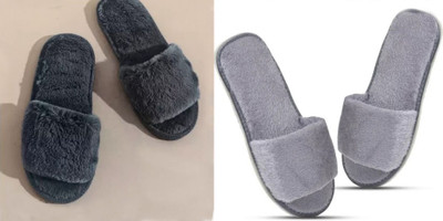 rexizone Women Flip Flops(Black, Grey , 4)