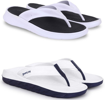 Pampy Angel Men Slippers(Black, White , 8)