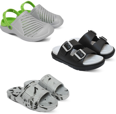 Acorn Men Slides(Green, Grey, White , 10)