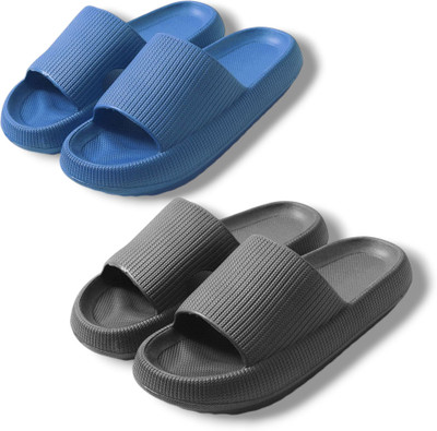 Dee Rook Men Slides(Blue, Black , 8)