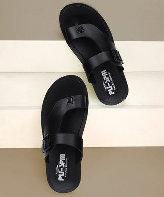 PU-SPM Men Slippers(Black , 6)