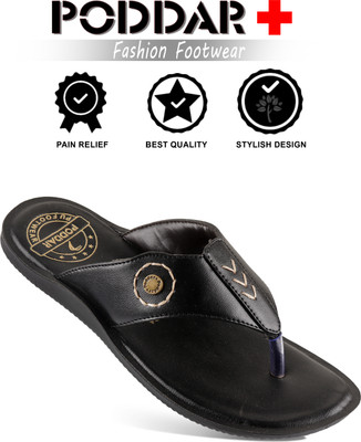 PODDAR Men Slippers(Black , 10)