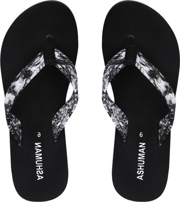 ASHUMAN Women Slippers(White , 6)