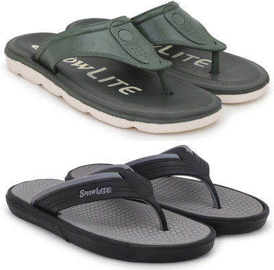 KAPYANSH Men Men Classic, Lightweight, Trendy Flipflops, Slipper, Slides, Chappal Pack of 2 Slippers(Green, Grey , 8)