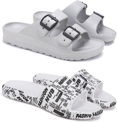 Earton Men Slides(Grey , 9)