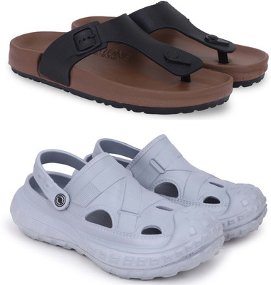 Kapani Fashion Men Slides(Brown, Grey, Black , 6)