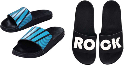 nvisan Men Slides(Blue, White, Black , 10)