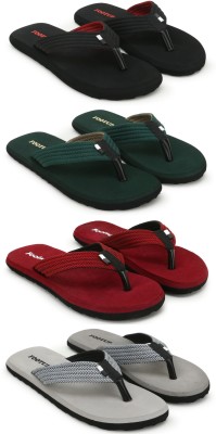 Footup 4 Pairs|EVA|Ultralightweight|Premium|Comfort|All Seasons Trendy|Slippers for Men Slippers(Multicolor 10)