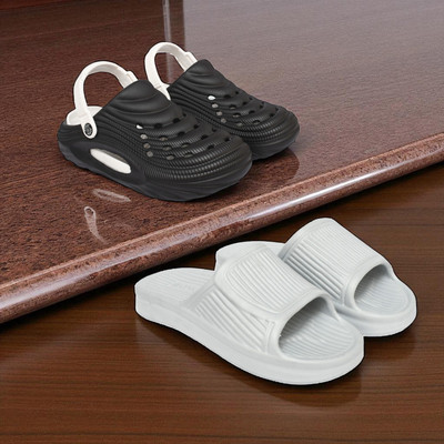 Acorn Men Slides(Black, White , 9)