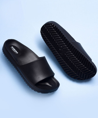 Koburg Men Wave Men's Slide| Comfortable | Slide extra soft | Lightweight |EVA Sole KF-144 Slippers(Black , 9)