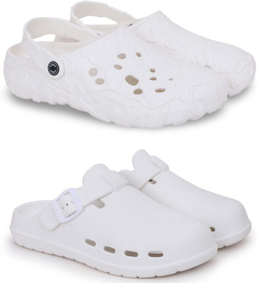 Kapani Fashion Men Clogs(White, White , 8)