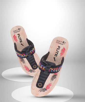 FLITE Women Slippers(Black , 6)