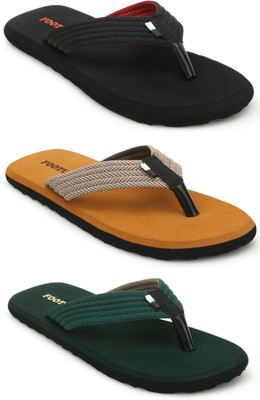 Footup Men Slippers(Black, Brown, Green , 10)