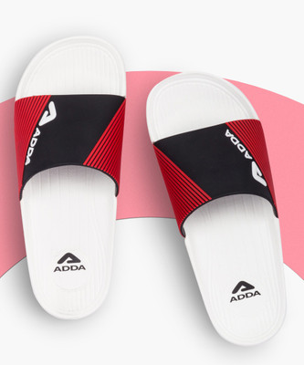 Adda Men Slides(White, Black , 8)