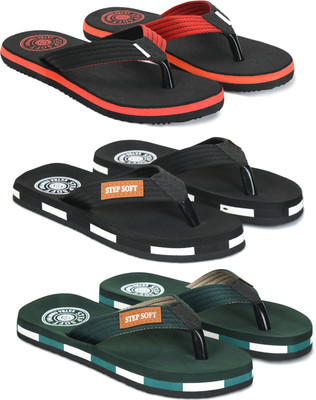 Stepsoft Men Slippers(Red, Black, Green , 6)
