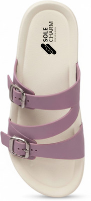 Sole Charm Women Flip Flops(Black , 4)