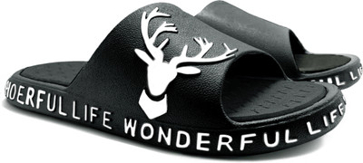 BRUTON Men Slippers(Black , 7)