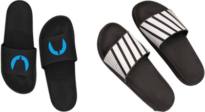 nvisan Men Slides(Grey, Blue , 8)