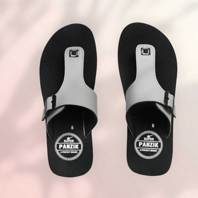 PANZIK Men Flip Flops(Grey , 9)