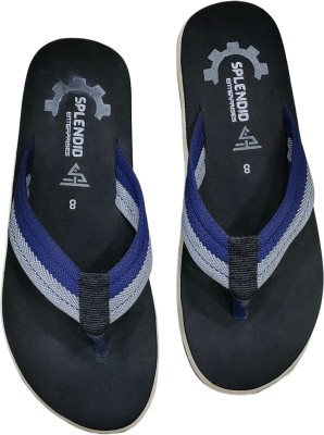 Splendid Enterprises Men Flip Flops(Blue, Grey , 8)