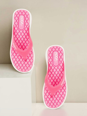 Adda Women Slippers(Pink, White , 5)
