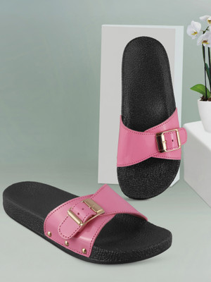 LooksFootwear Women Slides(Pink , 8)