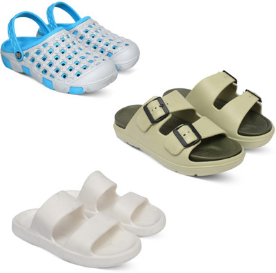 Acorn Men Slides(Blue, Beige, White , 10)