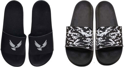 nvisan Men Slides(White, Grey , 10)
