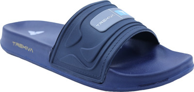 TREKIVA Men Premium Sliders Trendy Comfortable Flexible & Durable, Anti-Skid| TSG-2001 Slides(Blue , 9)