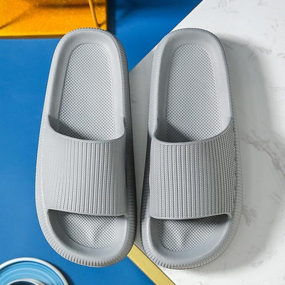 Footsace Men Slides(Grey , 8)