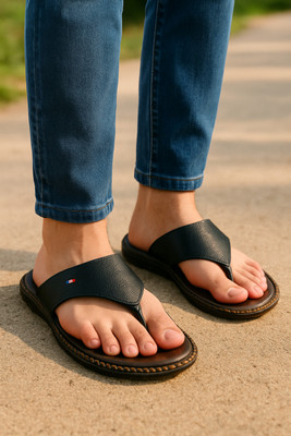 MAJUDA Men Slippers(Black , 7)