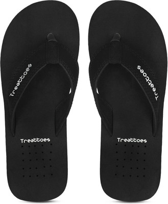 TREATTOES Men Orthopaedic & Diabetic Super Fit Comfort Doctor Slipper, Slides & House Slipper Flip Flops(Black , 9)