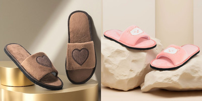 Y key Women Flip Flops(Pink, Brown , 7)