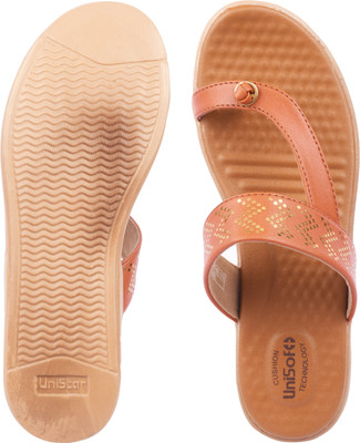 Unisoft Women Flip Flops(Tan , 7)