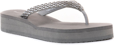 Khadim's Women Lightweight Comfort Extra Soft Trendy Premium Stylish Slippers(Grey , 7)