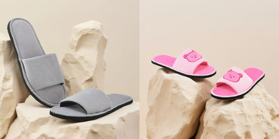 Y key Women Flip Flops(Grey, Pink , 7)