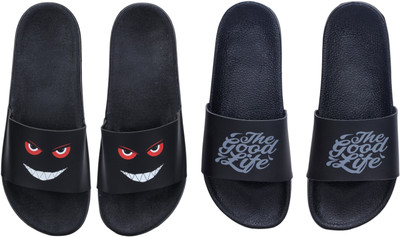 Digimahadev Men Flip Flops(Black , 7)