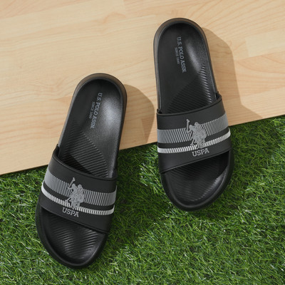 U.S. POLO ASSN. Men Slides(Black , 6)