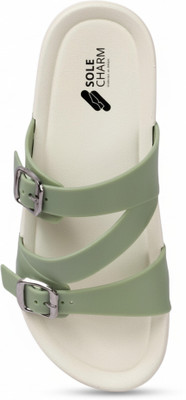 Sole Charm Women Flip Flops(Black , 5)