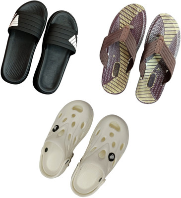 BLIBBERS Men Slippers(Black, Brown, White , 7)