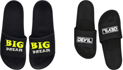 nvisan Men Slides(Yellow, White , 6)