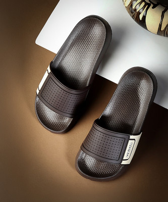 asian Men Slides(Brown, Beige , 9)