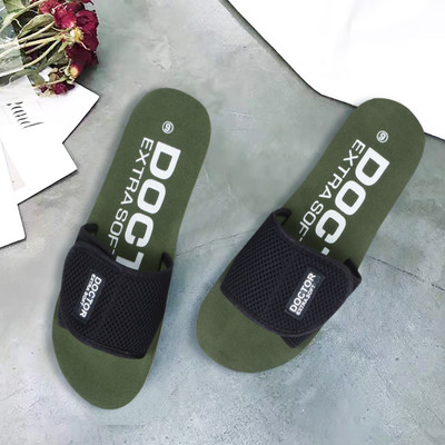 DOCTOR EXTRA SOFT Women Ladies Velcro Adjustable Strap Orthopaedic and Diabetic Comfort Stylish Ortho Fit Dr Flipflops and House Slippers for Women's and Girl's Slides(Olive , 6)
