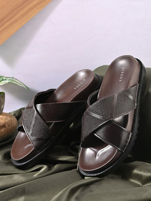 BIZORA Men Slides(Brown , 9)
