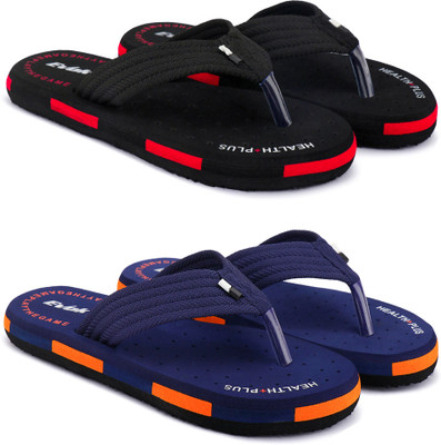 EVOK Men Super Soft|Ortho Care|Orthopedic|Stylish|Comfortable Slippers(Blue, Black , 7)