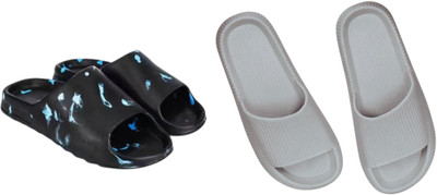 Sirex Men Slides(Grey, Black , 8)