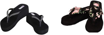 BOOMBEAUTY Women Flip Flops(Multicolor , 5)
